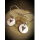 Plannished Hearts Silver Drop Earrings with Silver Heart
